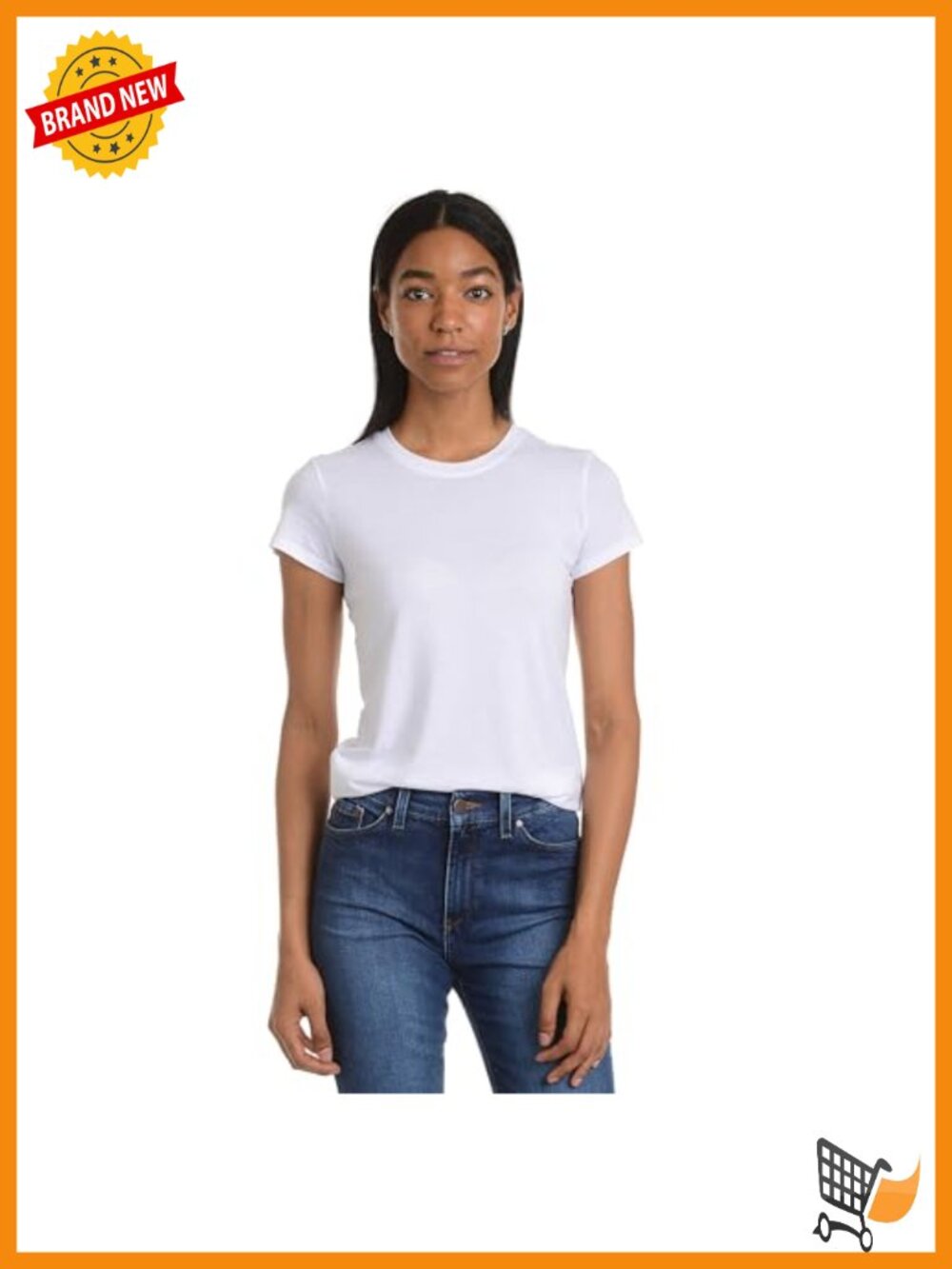 Womens Classic Crew Neck Short Sleeve T-Shirt Pima Cotton Modal Fitted